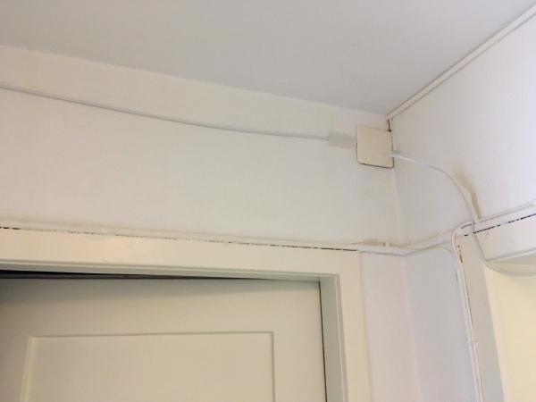 fiber cables on the wall