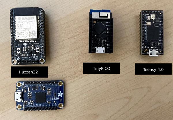 TinyPICO comparison with Adafruit Huzzah32 and Teensy 4.0