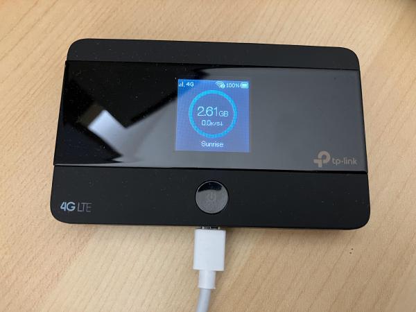 TP-Link M7350 4G/LTE Mobile Wi-Fi router connected to digitec iot