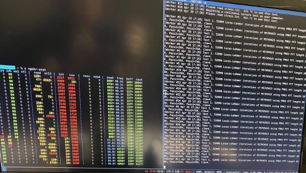 photo of running Prime95 to stress-test a CPU photo of running Prime95 to stress-test a CPU
