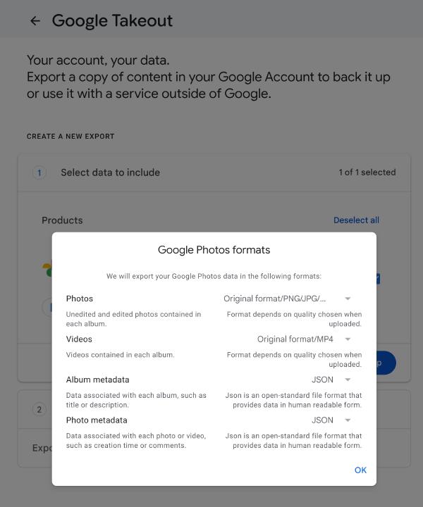 Takeout: Google Photos formats Takeout: Google Photos formats