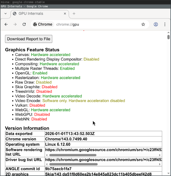 chrome://gpu on Sway chrome://gpu on Sway