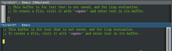Emacs being blurry in Xwayland