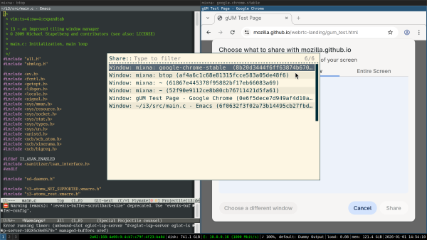 screensharing behavior in Sway