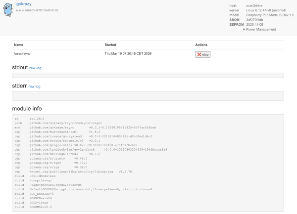 gokrazy scan2drive rsync